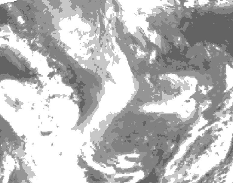 GDPS total cloud 036 hour forecast chart for Canada based on 2026/01/16 0000Z data