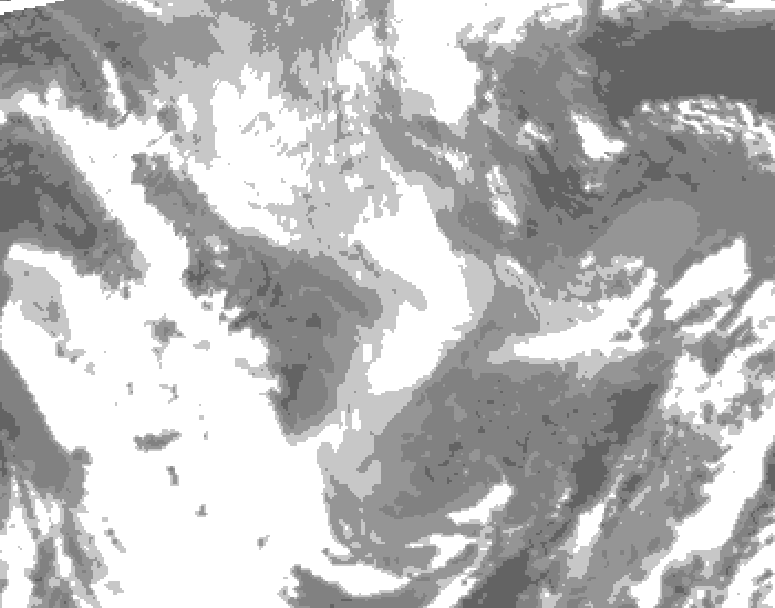 GDPS total cloud 042 hour forecast chart for Canada based on 2026/01/16 0000Z data