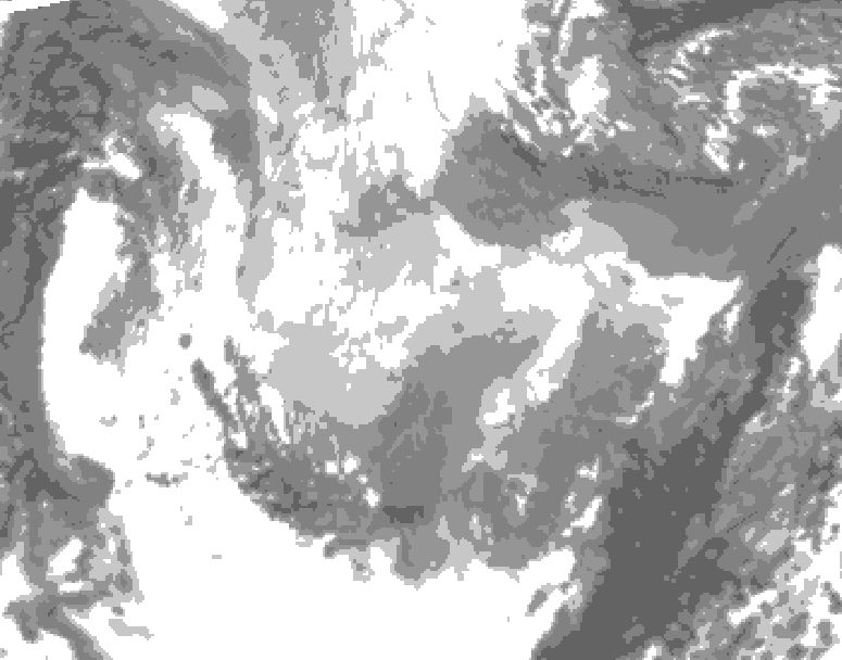 GDPS total cloud 060 hour forecast chart for Canada based on 2026/01/16 0000Z data