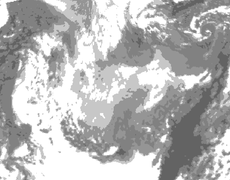 GDPS total cloud 066 hour forecast chart for Canada based on 2026/01/16 0000Z data