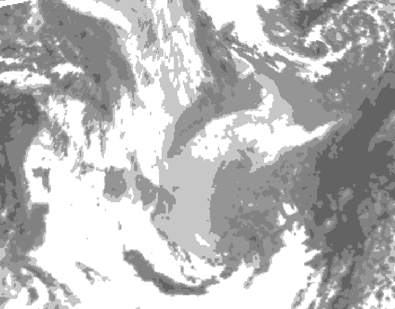 GDPS total cloud 078 hour forecast chart for Canada based on 2026/01/16 0000Z data