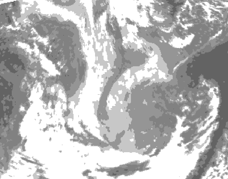 GDPS total cloud 090 hour forecast chart for Canada based on 2026/01/16 0000Z data
