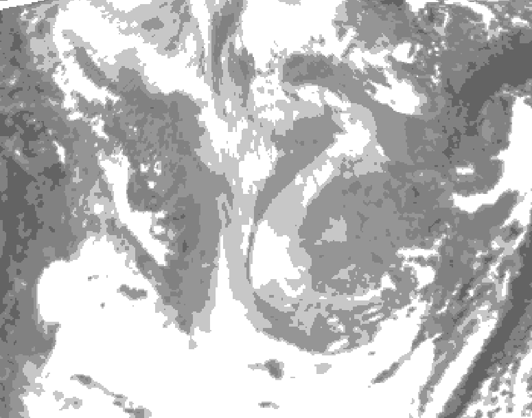 GDPS total cloud 102 hour forecast chart for Canada based on 2026/01/16 0000Z data