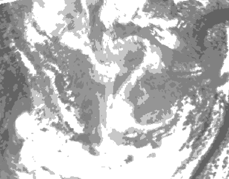GDPS total cloud 108 hour forecast chart for Canada based on 2026/01/16 0000Z data