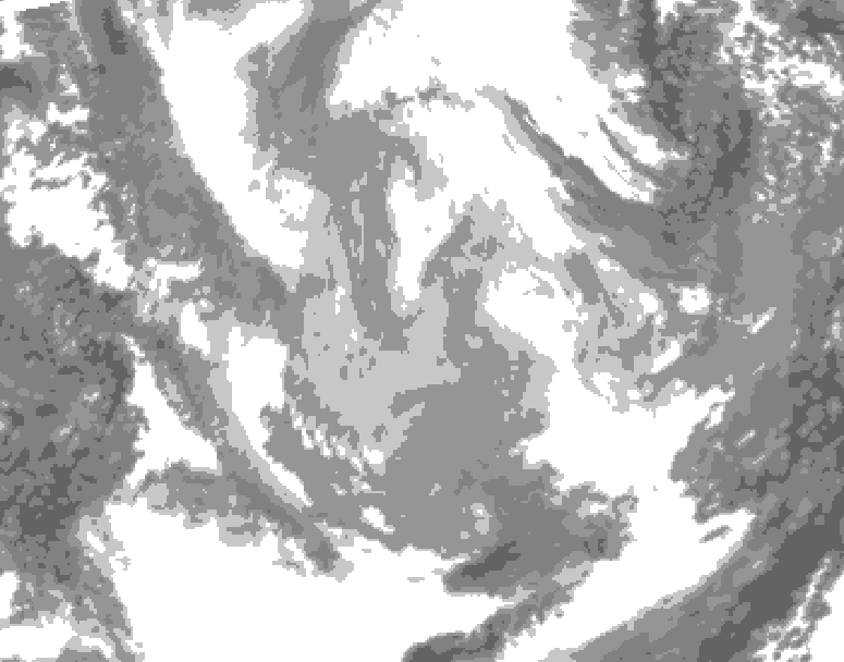 GDPS total cloud 144 hour forecast chart for Canada based on 2026/01/16 0000Z data