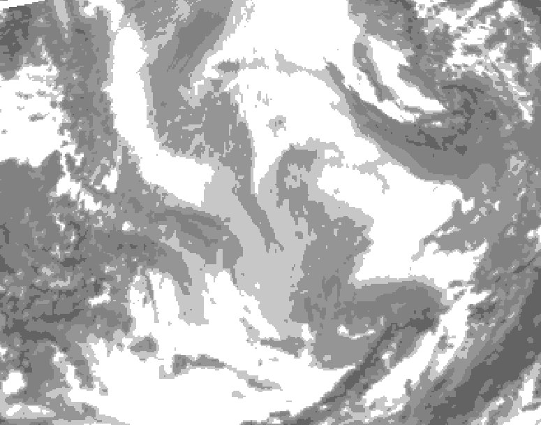 GDPS total cloud 156 hour forecast chart for Canada based on 2026/01/16 0000Z data