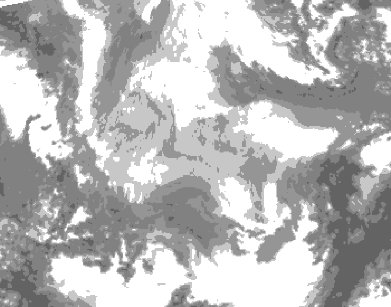 GDPS total cloud 174 hour forecast chart for Canada based on 2026/01/16 0000Z data