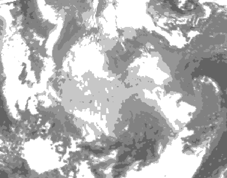 GDPS total cloud 192 hour forecast chart for Canada based on 2026/01/16 0000Z data