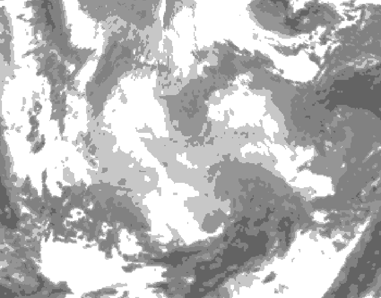GDPS total cloud 198 hour forecast chart for Canada based on 2026/01/16 0000Z data