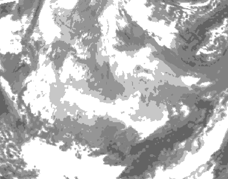 GDPS total cloud 216 hour forecast chart for Canada based on 2026/01/16 0000Z data