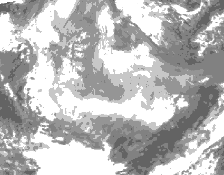 GDPS total cloud 222 hour forecast chart for Canada based on 2026/01/16 0000Z data