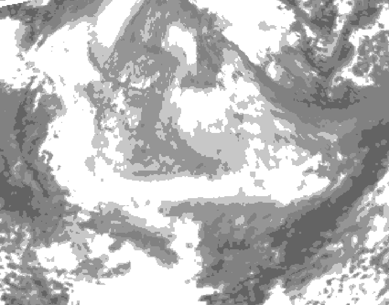GDPS total cloud 228 hour forecast chart for Canada based on 2026/01/16 0000Z data