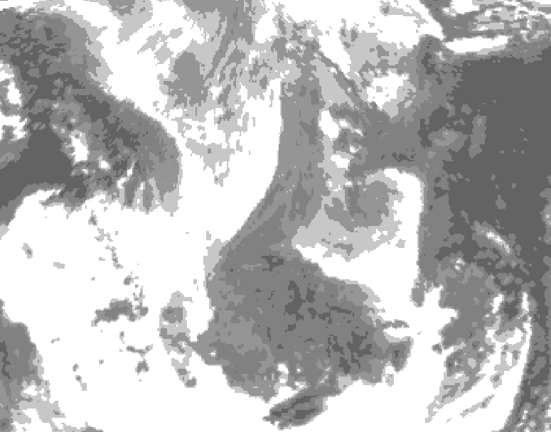 GDPS total cloud 006 hour forecast chart for Canada based on 2026/01/16 1200Z data