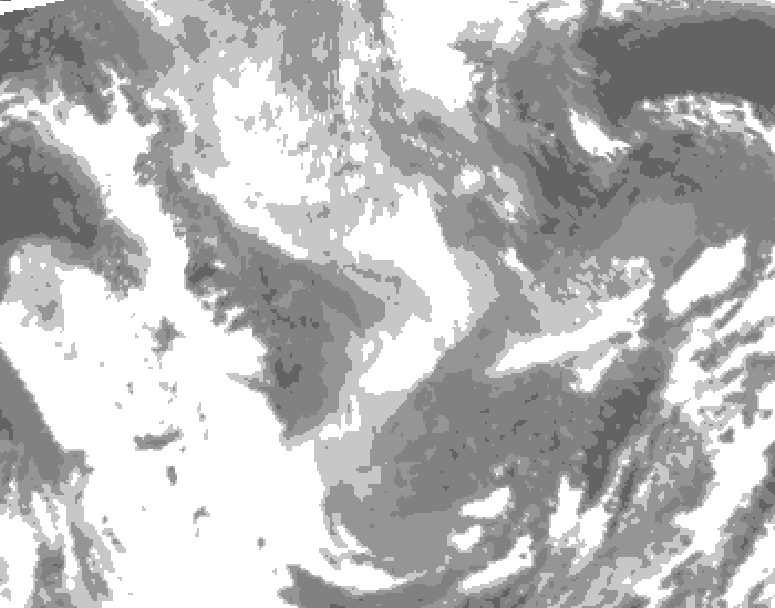 GDPS total cloud 030 hour forecast chart for Canada based on 2026/01/16 1200Z data