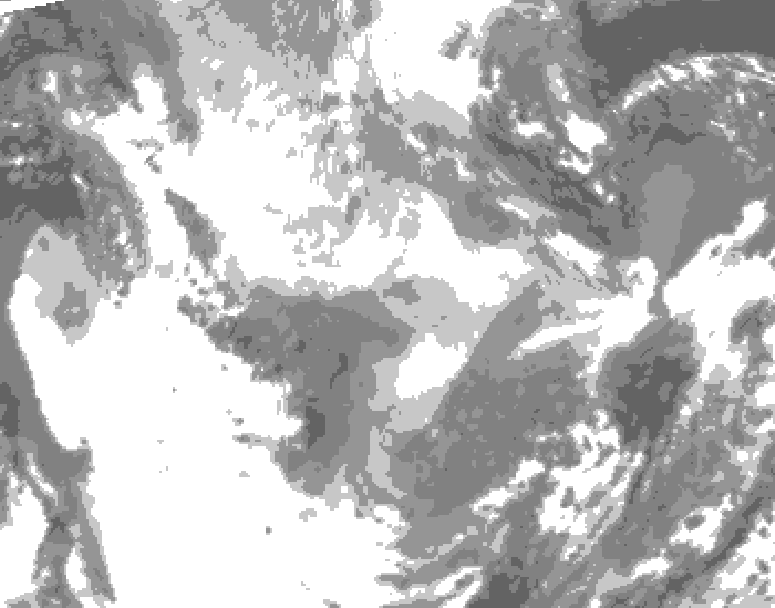 GDPS total cloud 036 hour forecast chart for Canada based on 2026/01/16 1200Z data