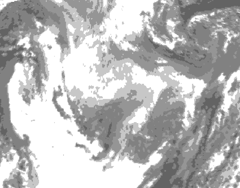 GDPS total cloud 042 hour forecast chart for Canada based on 2026/01/16 1200Z data