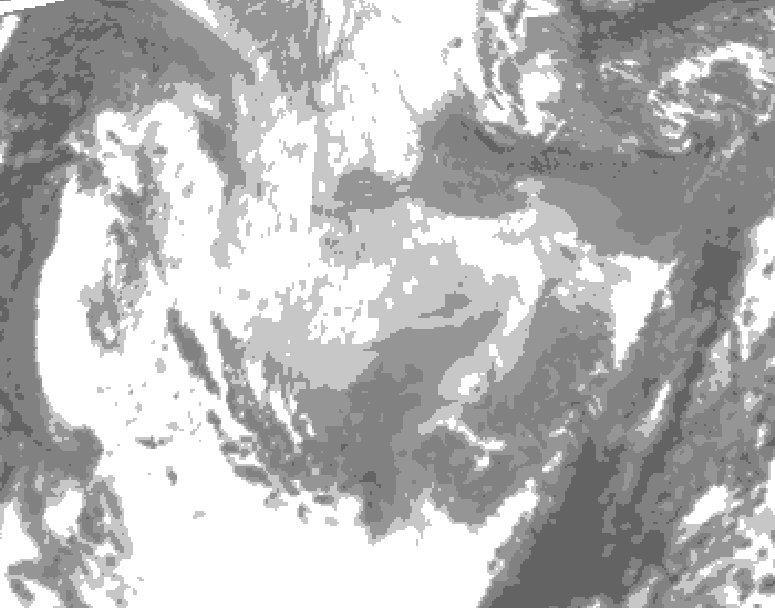 GDPS total cloud 048 hour forecast chart for Canada based on 2026/01/16 1200Z data