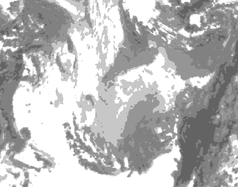 GDPS total cloud 060 hour forecast chart for Canada based on 2026/01/16 1200Z data