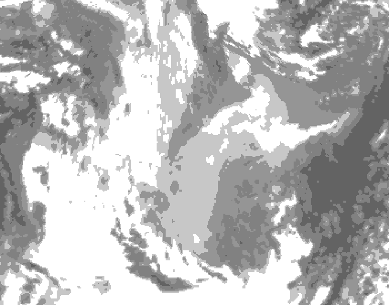 GDPS total cloud 066 hour forecast chart for Canada based on 2026/01/16 1200Z data