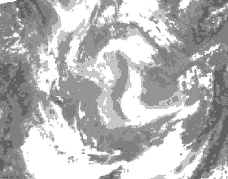 GDPS total cloud 114 hour forecast chart for Canada based on 2026/01/16 1200Z data