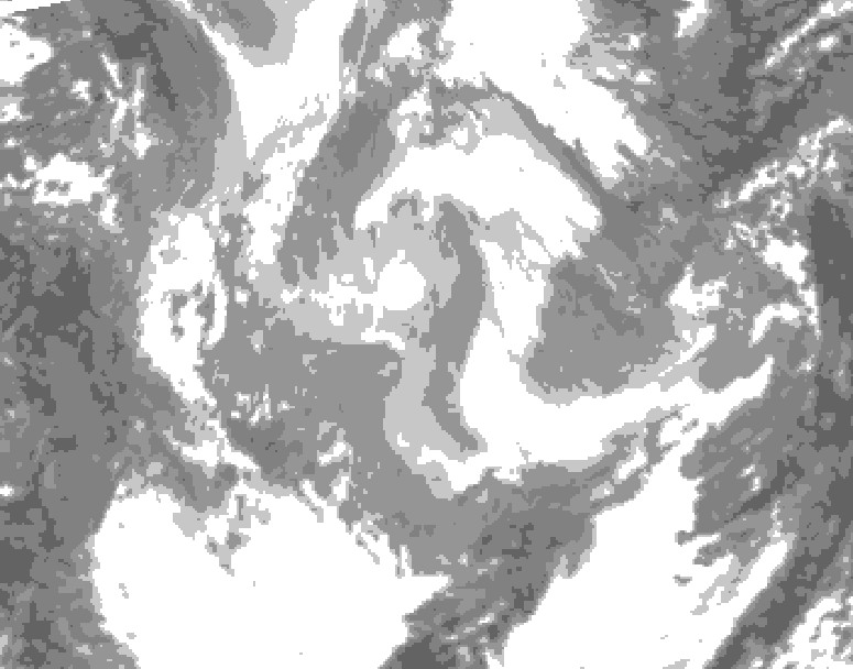 GDPS total cloud 120 hour forecast chart for Canada based on 2026/01/16 1200Z data