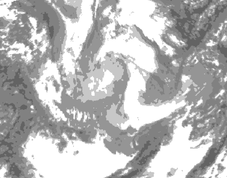 GDPS total cloud 126 hour forecast chart for Canada based on 2026/01/16 1200Z data
