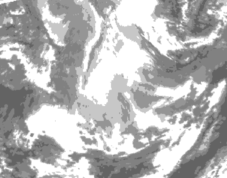 GDPS total cloud 162 hour forecast chart for Canada based on 2026/01/16 1200Z data