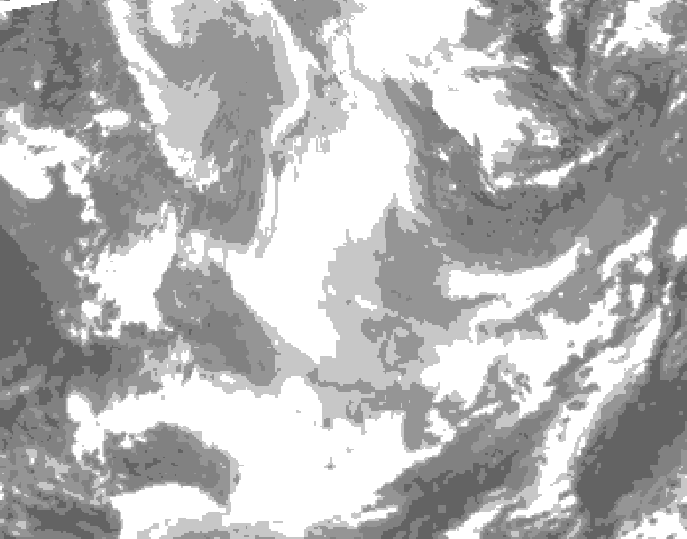 GDPS total cloud 174 hour forecast chart for Canada based on 2026/01/16 1200Z data