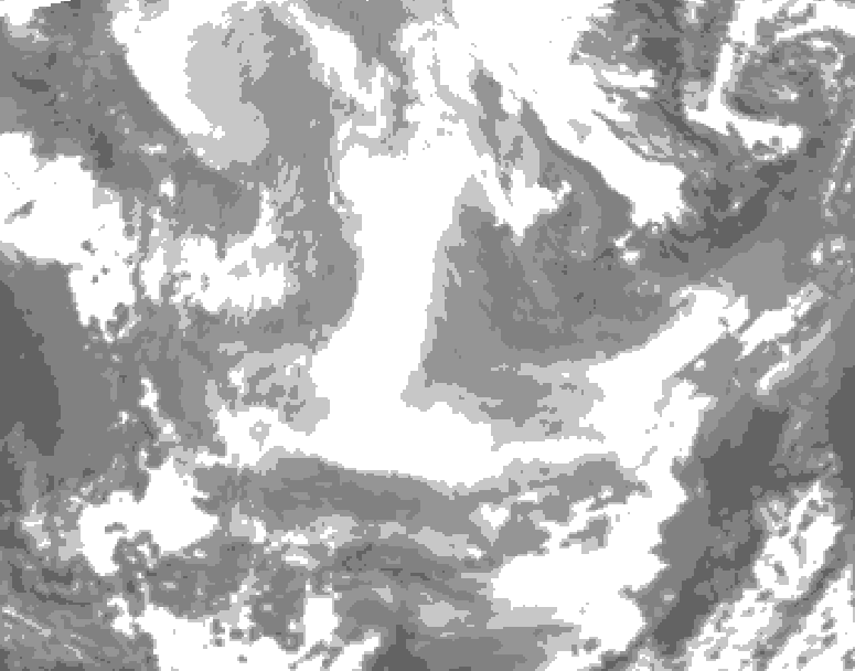 GDPS total cloud 192 hour forecast chart for Canada based on 2026/01/16 1200Z data