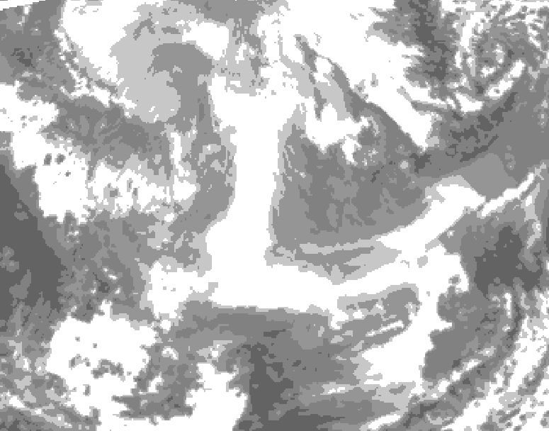 GDPS total cloud 198 hour forecast chart for Canada based on 2026/01/16 1200Z data