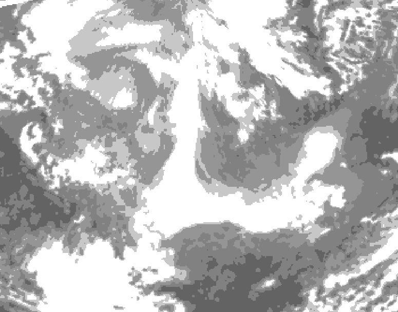 GDPS total cloud 210 hour forecast chart for Canada based on 2026/01/16 1200Z data