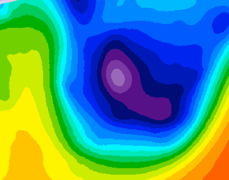 GDPS 500 millibar geopotential height 096 hour forecast chart for Canada based on 2026/01/17 0000Z data