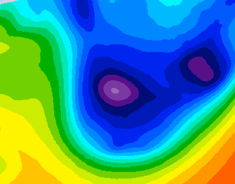 GDPS 500 millibar geopotential height 120 hour forecast chart for Canada based on 2026/01/17 0000Z data