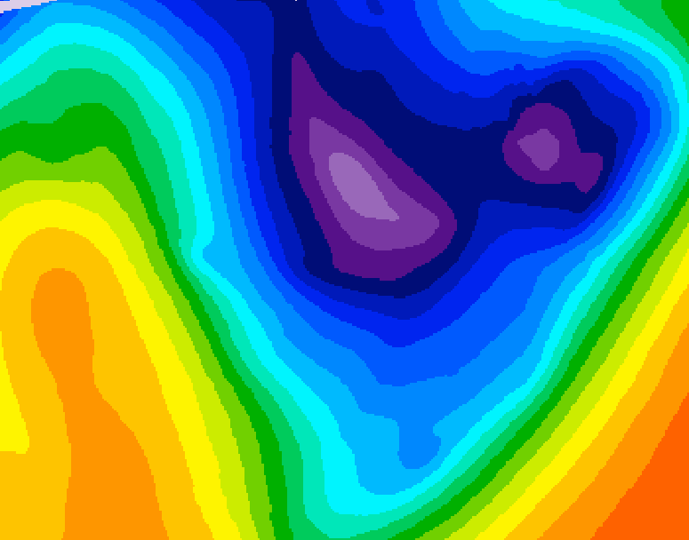 GDPS 500 millibar geopotential height 012 hour forecast chart for Canada based on 2026/01/17 1200Z data