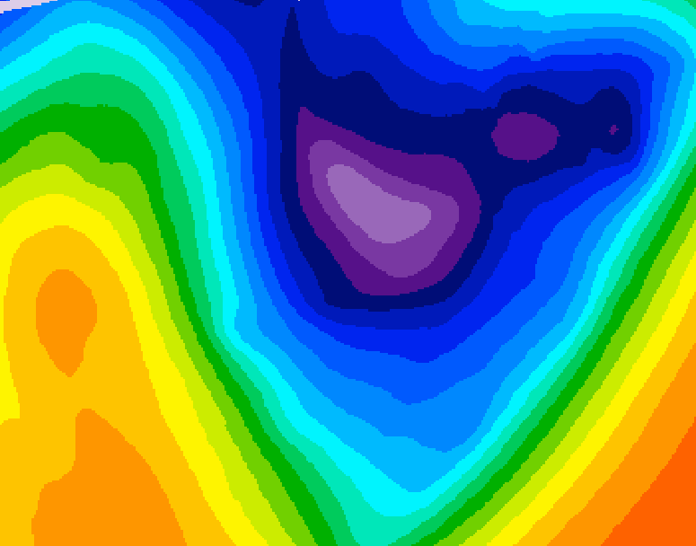 GDPS 500 millibar geopotential height 018 hour forecast chart for Canada based on 2026/01/17 1200Z data