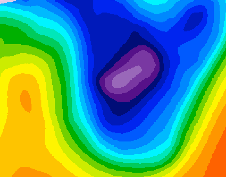 GDPS 500 millibar geopotential height 036 hour forecast chart for Canada based on 2026/01/17 1200Z data