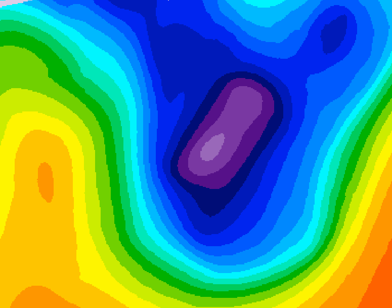GDPS 500 millibar geopotential height 042 hour forecast chart for Canada based on 2026/01/17 1200Z data