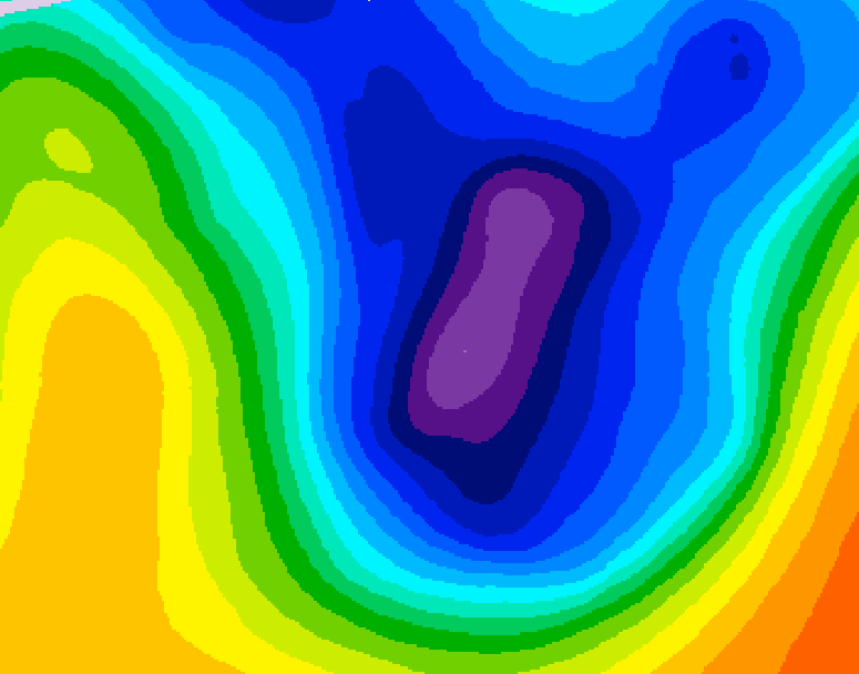 GDPS 500 millibar geopotential height 048 hour forecast chart for Canada based on 2026/01/17 1200Z data