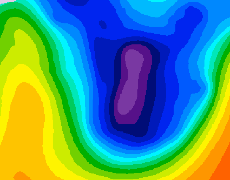 GDPS 500 millibar geopotential height 054 hour forecast chart for Canada based on 2026/01/17 1200Z data