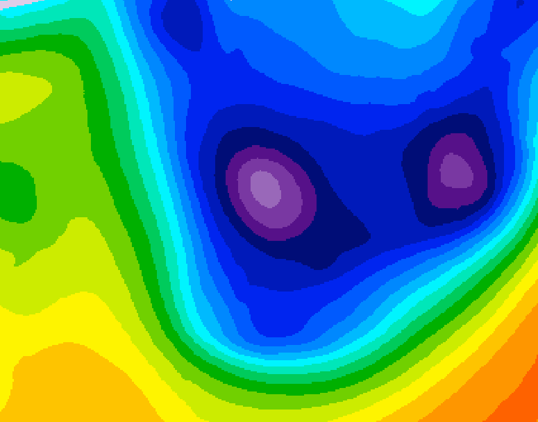 GDPS 500 millibar geopotential height 102 hour forecast chart for Canada based on 2026/01/17 1200Z data