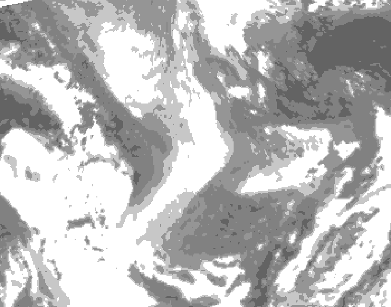 GDPS total cloud 012 hour forecast chart for Canada based on 2026/01/17 0000Z data