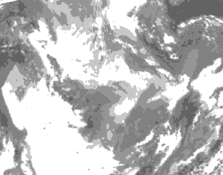 GDPS total cloud 024 hour forecast chart for Canada based on 2026/01/17 0000Z data
