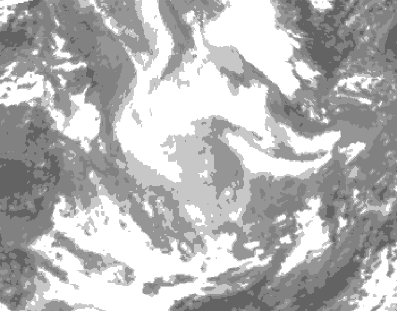 GDPS total cloud 132 hour forecast chart for Canada based on 2026/01/17 0000Z data