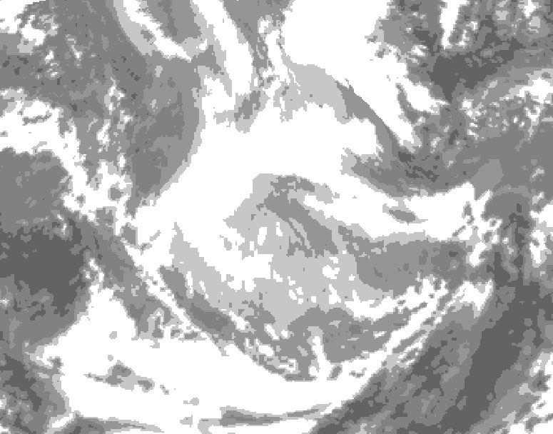 GDPS total cloud 144 hour forecast chart for Canada based on 2026/01/17 0000Z data