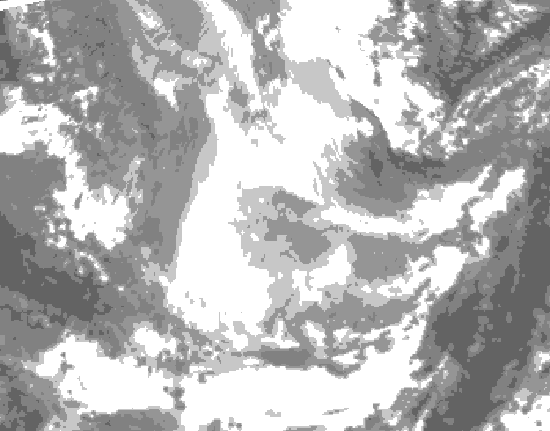 GDPS total cloud 156 hour forecast chart for Canada based on 2026/01/17 0000Z data