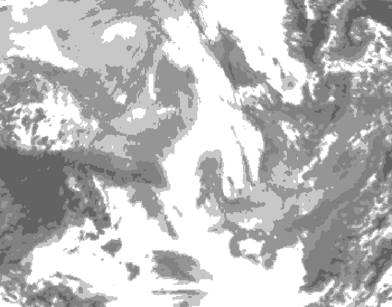 GDPS total cloud 234 hour forecast chart for Canada based on 2026/01/17 0000Z data