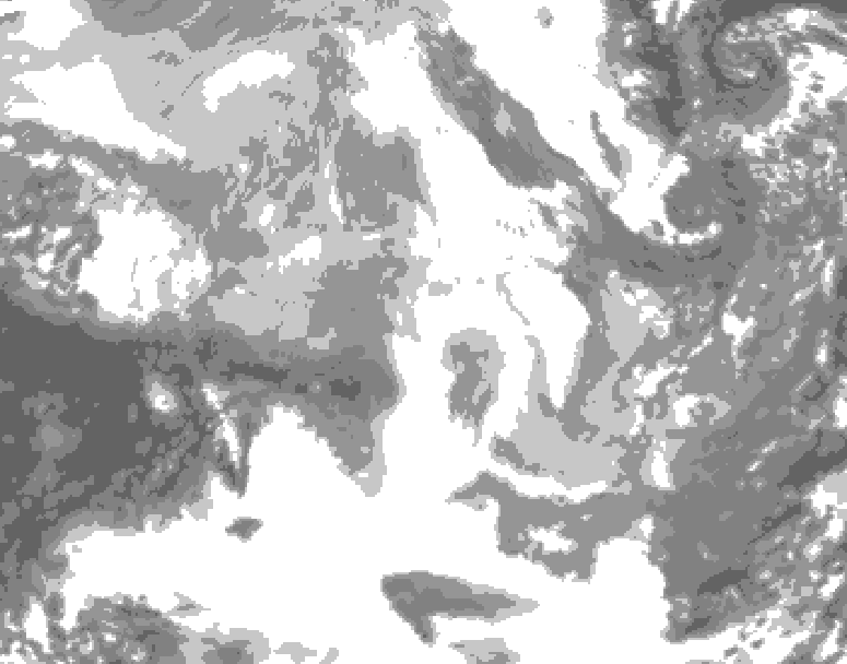 GDPS total cloud 240 hour forecast chart for Canada based on 2026/01/17 0000Z data