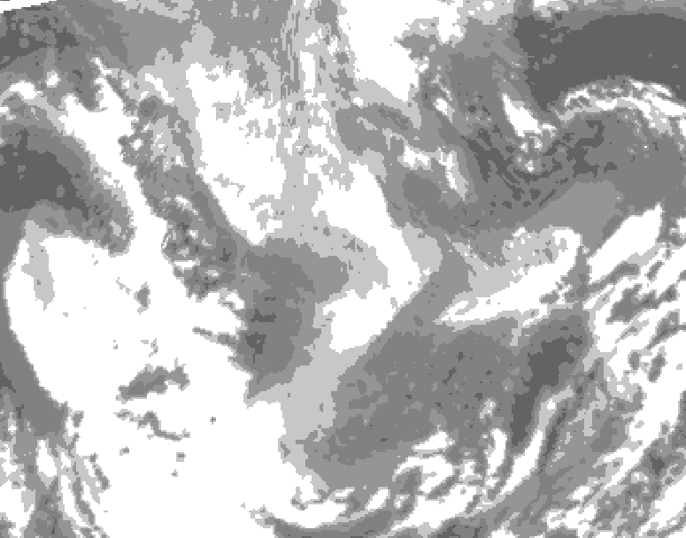 GDPS total cloud 006 hour forecast chart for Canada based on 2026/01/17 1200Z data