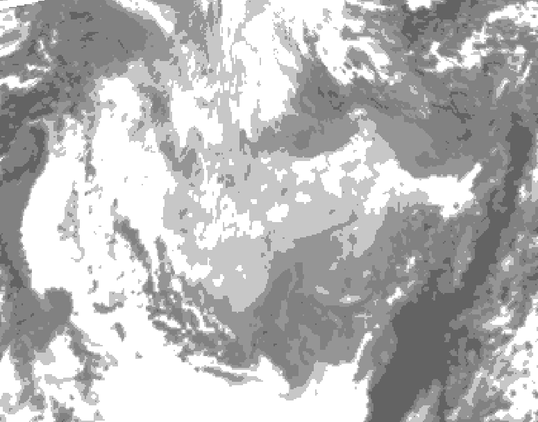 GDPS total cloud 030 hour forecast chart for Canada based on 2026/01/17 1200Z data