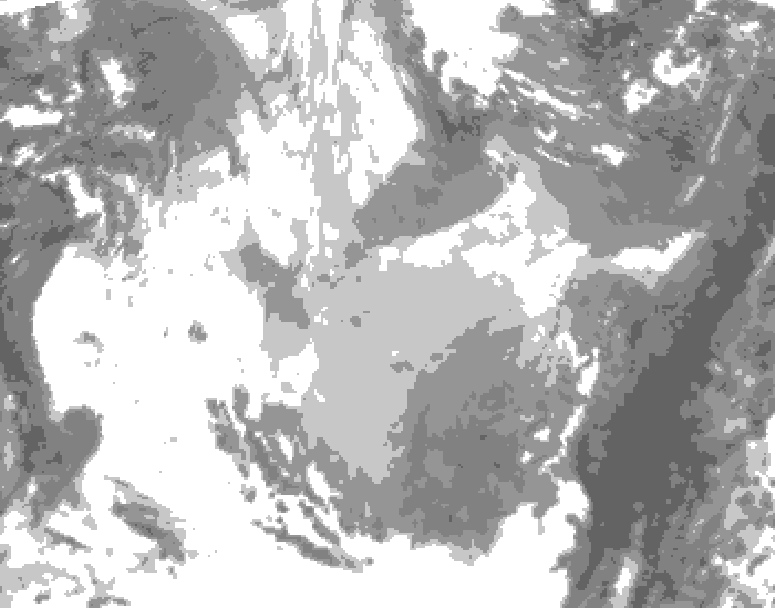 GDPS total cloud 036 hour forecast chart for Canada based on 2026/01/17 1200Z data